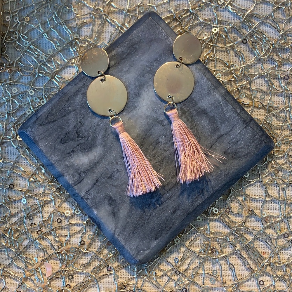 Tassel earrings with gold accents